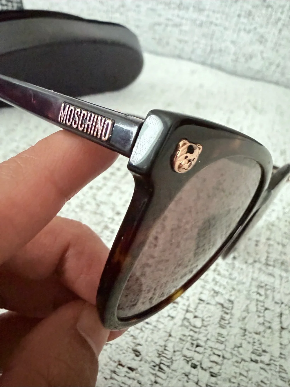 Moschino Black Sunglasses with Gold Bear and Logo